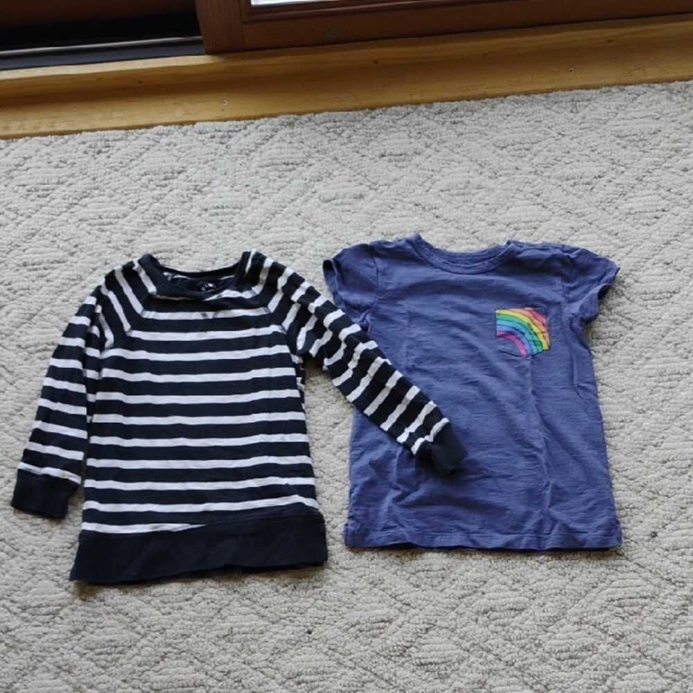 Primary Black and White Striped Long Sleeve Tee